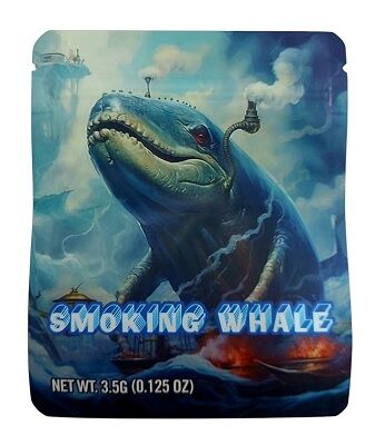 BOLSA ZIP ALUMINIO 3.5GR "SMOKING WHALE" (50 UNIDADES)