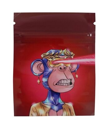 BOLSA ZIP ALUMINIO 1.5GR "RED MONKEY " (50 UNIDADES)