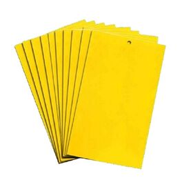 TRAMPAS TARJETA ADHESIVA AMARILLAS 10X25CM (10UD)