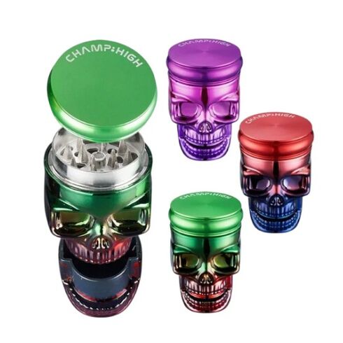 CHAMP HIGH GRINDER METAL "SKULL HEAD" 3 PARTES 40MM (MODELOS VARIADOS SEGÚN DISPONIBILIDAD)