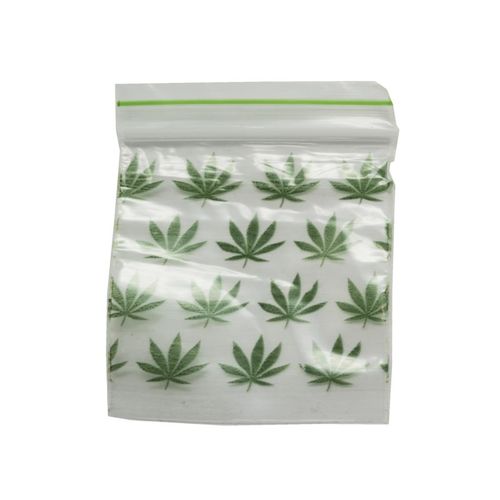 BOLSA ZIP IMPRESA DECORADA HOJA 40MMX40MM 100 UDS