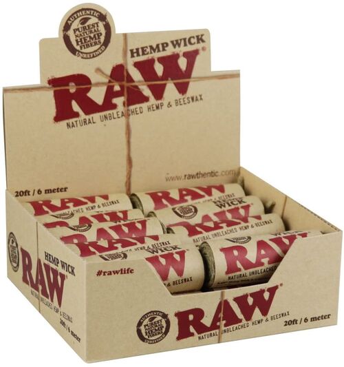 RAW HEMP WICK 6M 20 UNIDADES