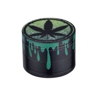 CHAMP HIGH GRINDER DECORADO GOTEO HOJA VERDE 50MM (DRIPPING LEAF PRINT)