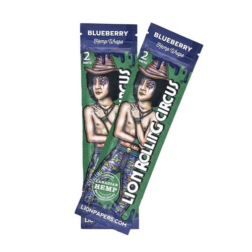 LION ROLLING CIRCUS HEMP WRAP BLUEBERRY (25UD/DSPLAY-2UD/PACK)
