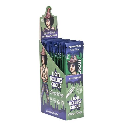 LION ROLLING CIRCUS HEMP WRAP BLUEBERRY (25UD/DSPLAY-2UD/PACK)