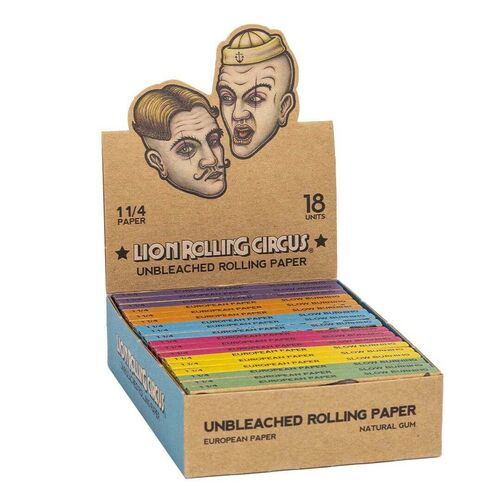 LION ROLLING CIRCUS PAPEL UNBLEACHED BROWN REGULAR 1 1/4 (18UD/DISPLAY-50PAPEL/LIBRILLO)