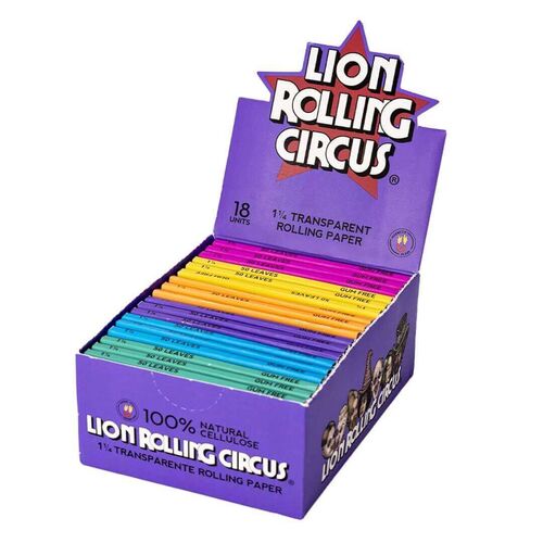 LION ROLLING CIRCUS PAPEL TRANSPARENTE REGULAR 1 1/4 (18UD/DISPLAY-50PAPEL/LIBRILLO)