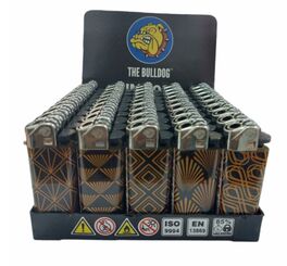 THE BULLDOG DISPLAY ENCENDEDORES MINI FLINT GOLD-MARRONES(50UD)