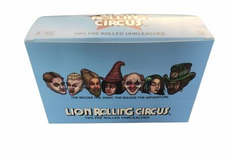 LION ROLLING CIRCUS FILTROS PRE-ROLLED UNBLEACHED REGULAR (12BOLSAS/DISPLAY-55TIPS/BOLSA)