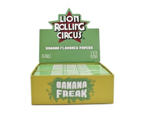 LION ROLLING CIRCUS PAPEL SABOR BANANA FREAK 1 1/4 (15UD/DISPLAY-33PAPELES/LIBRILLO)