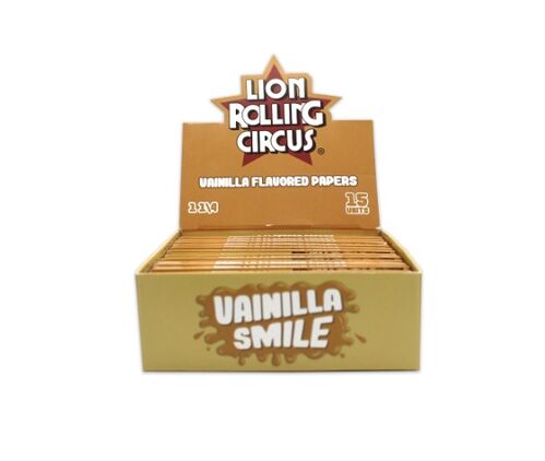 LION ROLLING CIRCUS PAPEL SABOR VAINILLA SMILE 1 1/4 (15UD/DISPLAY-33PAPELES/LIBRILLO)