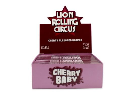 LION ROLLING CIRCUS PAPEL SABOR CHERRY BABY 1 1/4 (15UD/DISPLAY-33PAPELES/LIBRILLO)