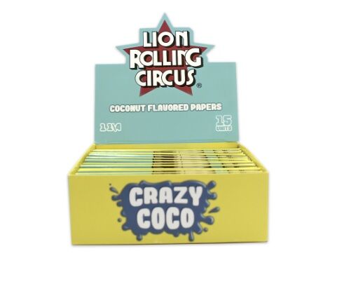 LION ROLLING CIRCUS PAPEL SABOR CRAZY COCO 1 1/4 (15UD/DISPLAY-33PAPELES/LIBRILLO)