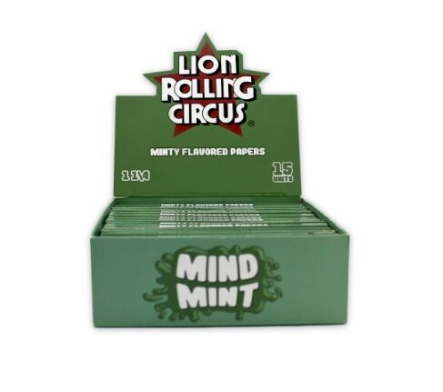 LION ROLLING CIRCUS PAPEL SABOR MIND MINT 1 1/4 (15UD/DISPLAY-33PAPELES/LIBRILLO)